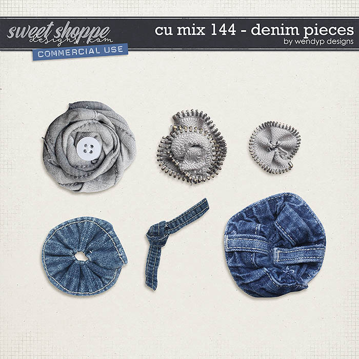 CU Mix 144 - denim pieces by WendyP Designs
