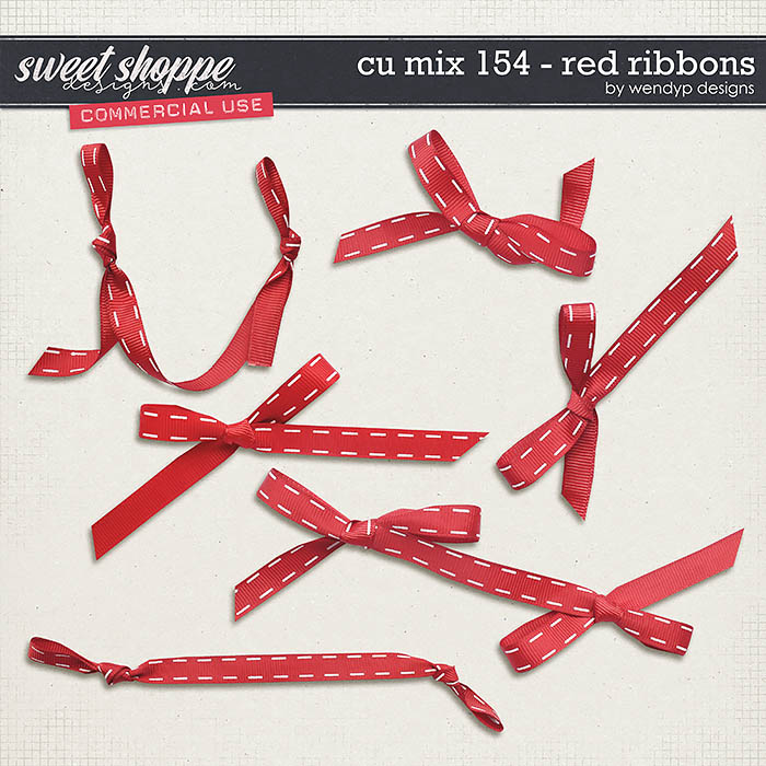 CU Mix 154 - red ribbons by WendyP Designs