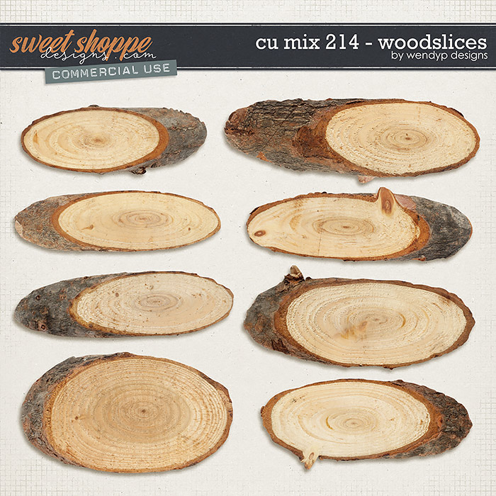 CU Mix 214 - wood slices by WendyP Designs