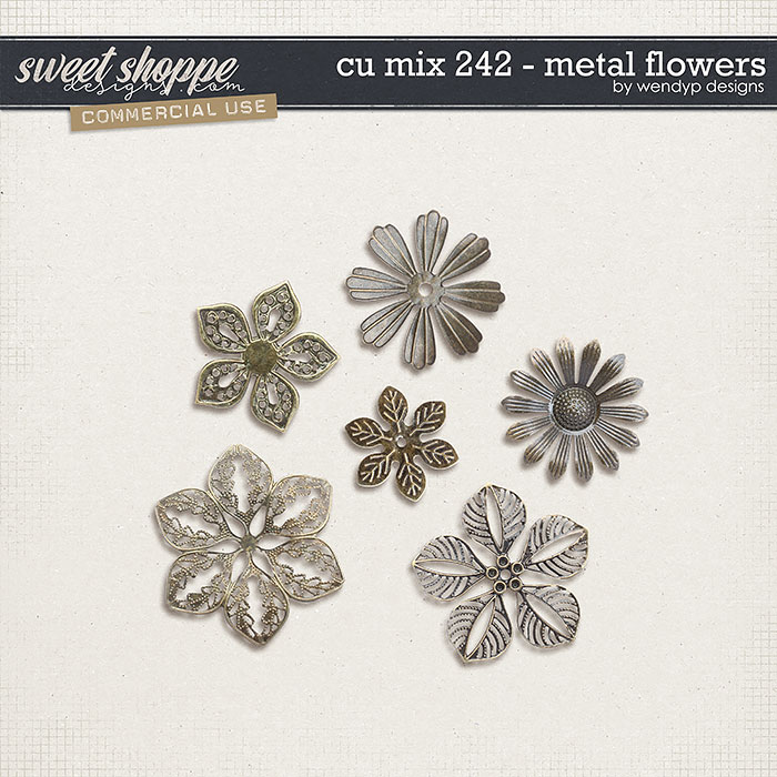 CU mix 242 - Metal flowers by WendyP Designs