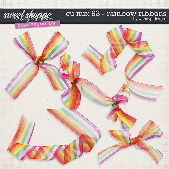 CU Mix 93 - Rainbow ribbons by WendyP Designs