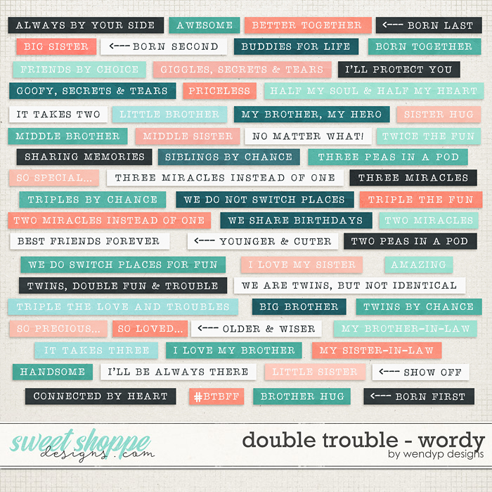 Double Trouble - wordy by WendyP Designs