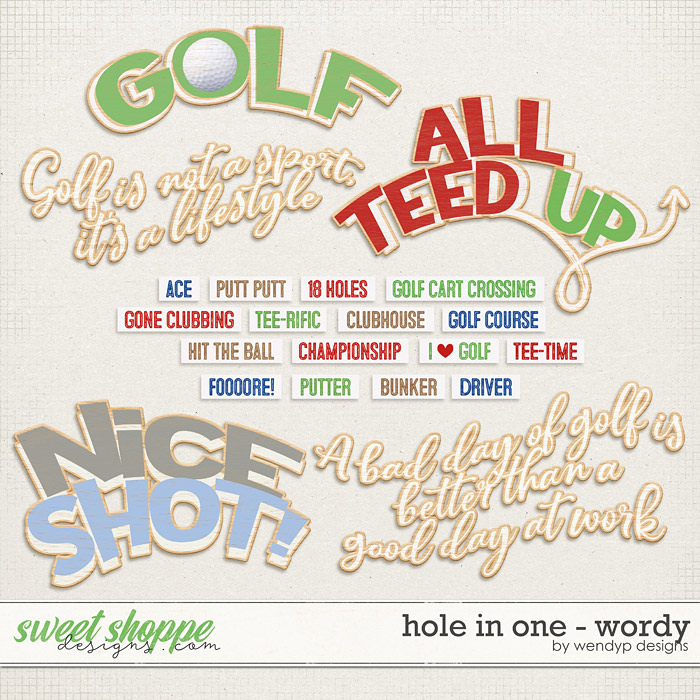 Hole in One - wordy by WendyP Designs Hole in One - wordy by WendyP Designs