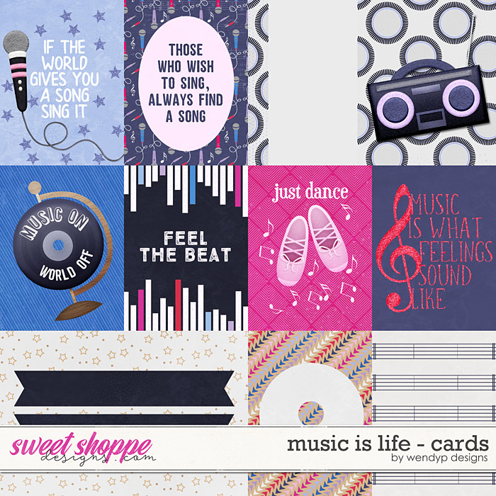 Music is life - cards by WendyP Designs