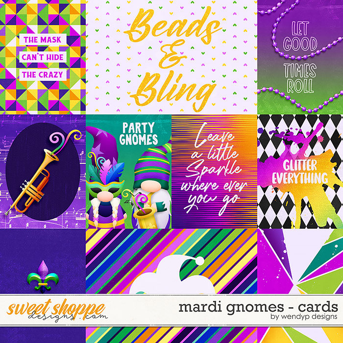 Mardi Gnomes - Cards by WendyP Designs