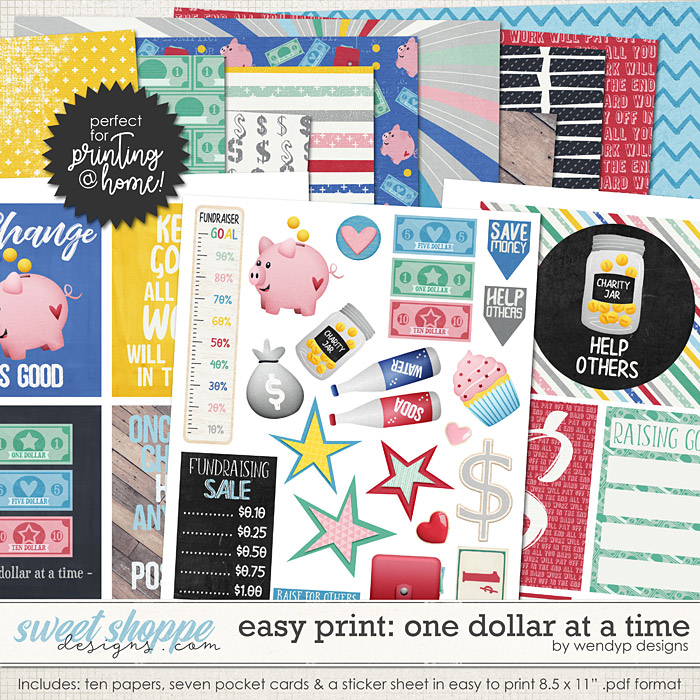Easy print: One dollar at a time by WendyP Designs Easy print: One dollar at a time by WendyP Designs