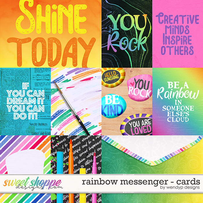 Rainbow Messenger - cards by WendyP Designs