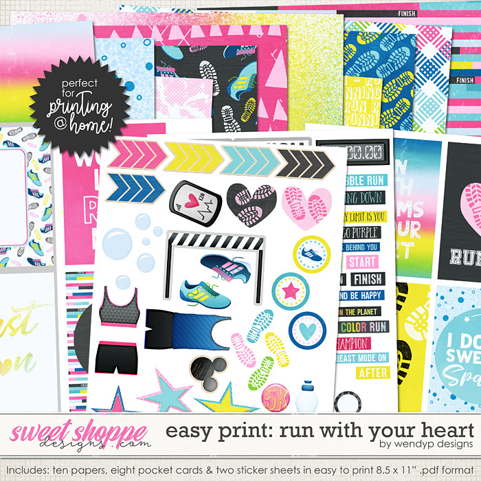 Run with your heart - Easy print by WendyP Designs