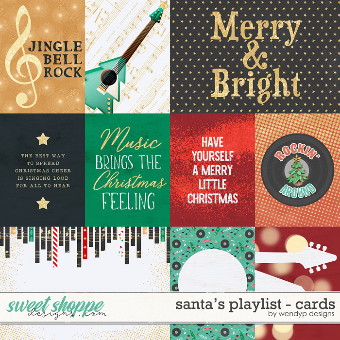 Santa's playlist - cards by WendyP Designs