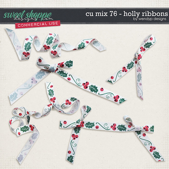 CU Mix 76 - Holly Ribbons by WendyP Designs
