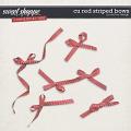 CU Red Striped Bows by Red Ivy Design