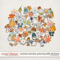Autumn Stories: pins & puffy stickers by Amanda Yi
