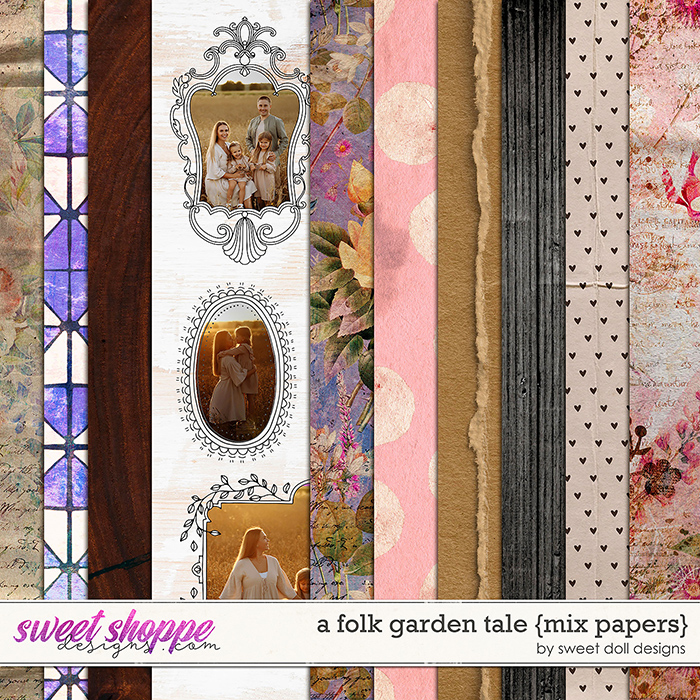 A Folk Garden Tale {mix papers} by Sweet Doll designs