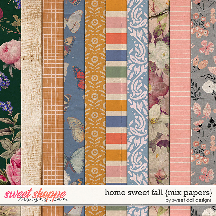 Home Sweet Fall {mix papers} by Sweet Doll designs