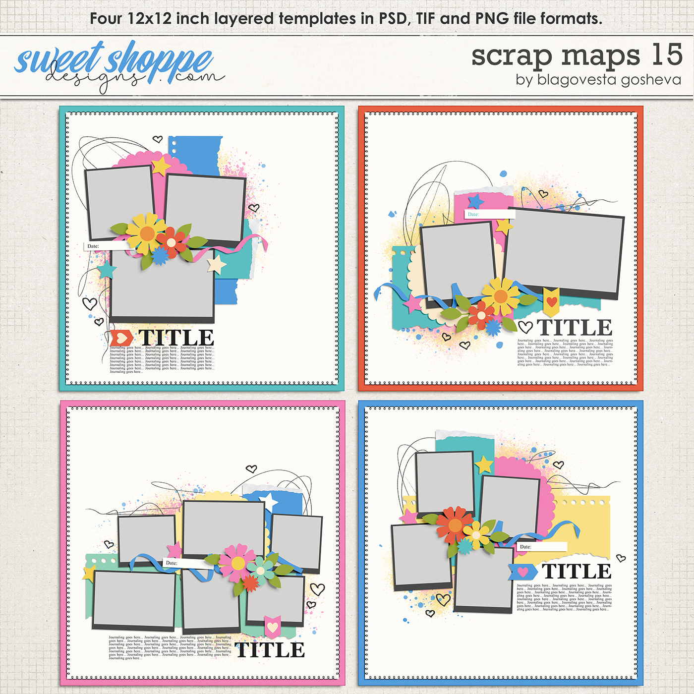 Scrap Maps 15 {layered templates} by Blagovesta Gosheva