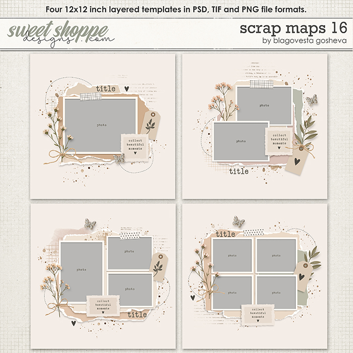 Scrap Maps 16 {layered templates} by Blagovesta Gosheva Scrap Maps 16 {layered templates} by Blagovesta Gosheva