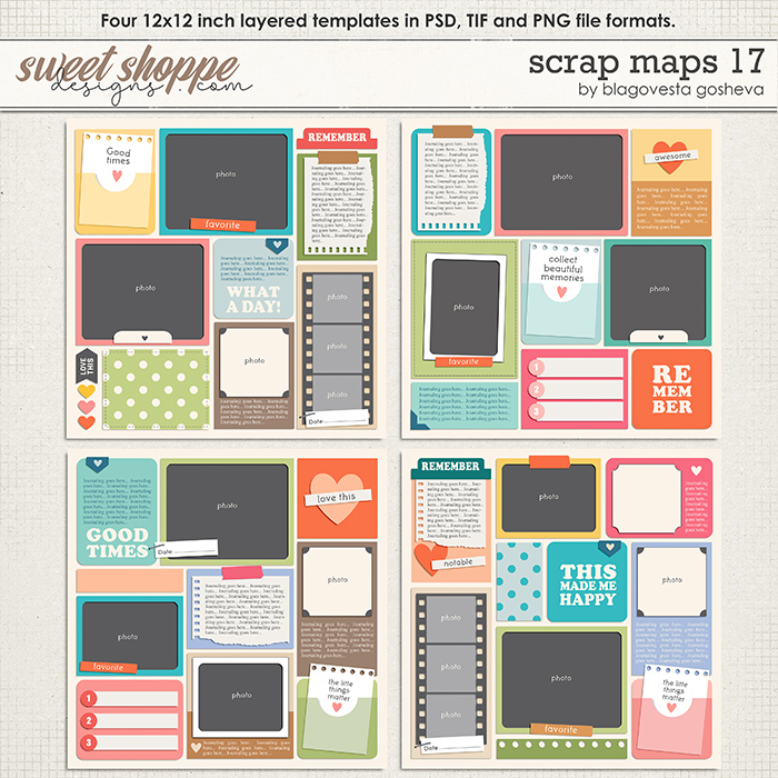 Scrap Maps 17 {layered templates} by Blagovesta Gosheva Scrap Maps 17 {layered templates} by Blagovesta Gosheva