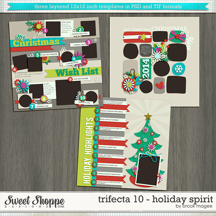 Brook's Templates - Trifecta 10 - Holiday Spirit by Brook Magee