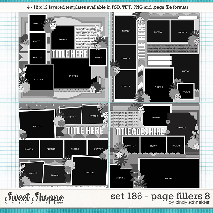 Cindy's Layered Templates - Set 186: Page Fillers 8 by Cindy Schneider