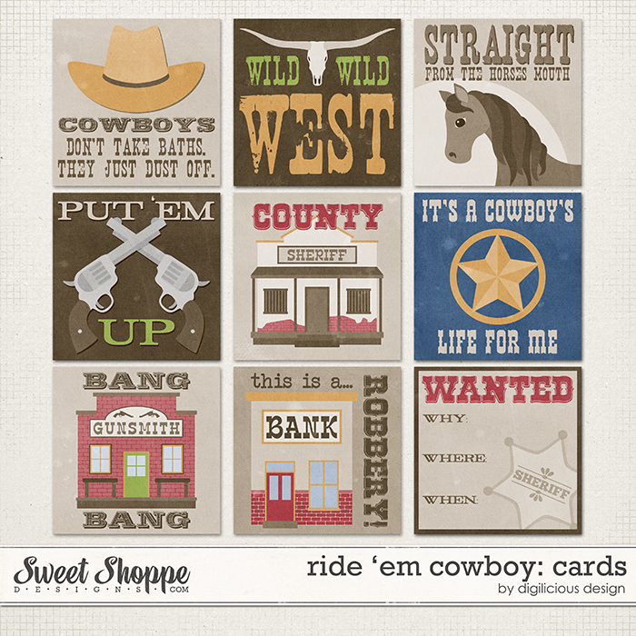 Ride 'em Cowboy Cards by Digilicious Design