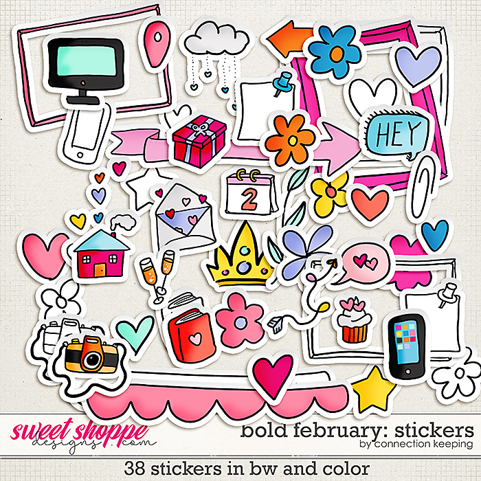 Bold February Stickers by Connection Keeping