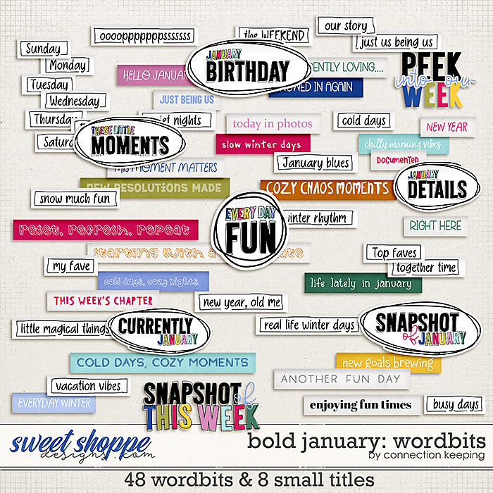 Bold January Wordbits by Connection Keeping