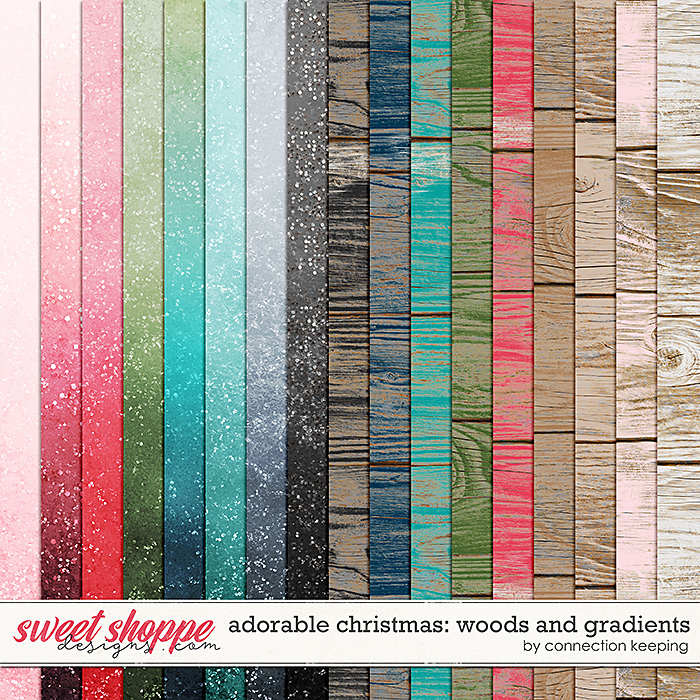 Adorable Christmas Gradient & Wood Papers by Connection Keeping