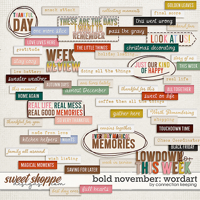 Bold November Wordart by Connection Keeping