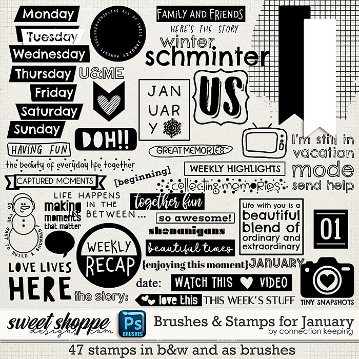 Brushes & Stamps for January by Connection Keeping