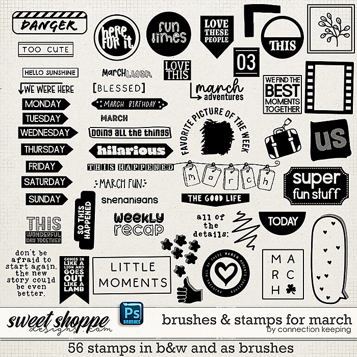 Brushes & Stamps for March by Connection Keeping Brushes & Stamps for March by Connection Keeping