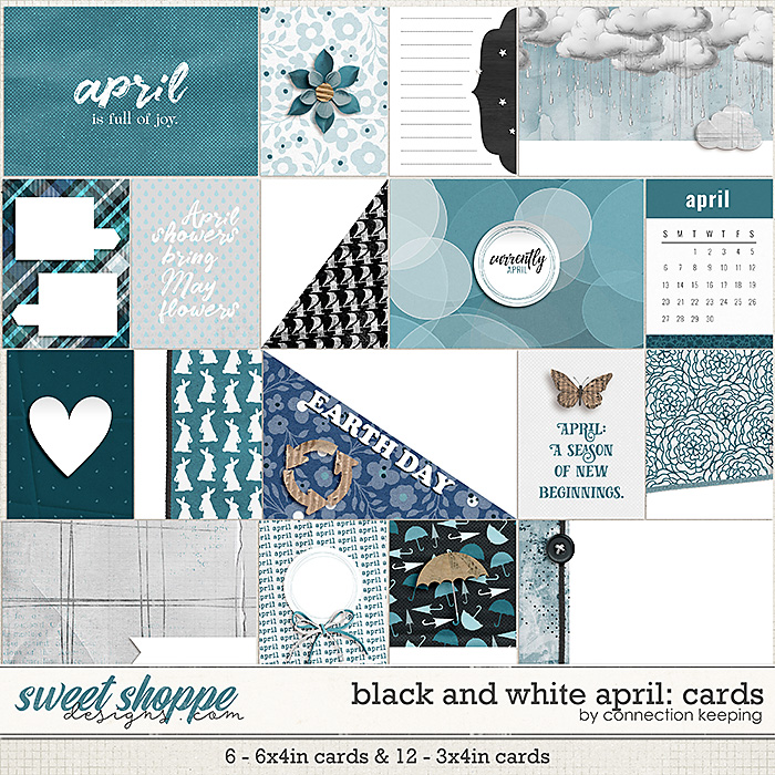 Black & White: April Journal Cards by Connection Keeping