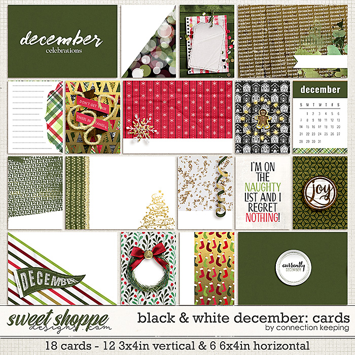 Black & White: December Journal Cards by Connection Keeping