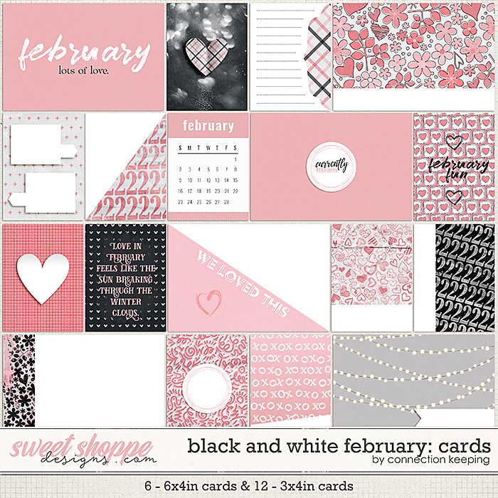 Black & White: February Journal Cards by Connection Keeping