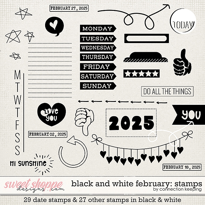Black & White: February Stamps by Connection Keeping