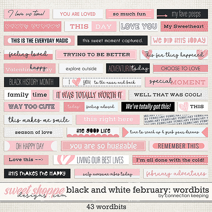 Black & White: February Wordbits by Connection Keeping
