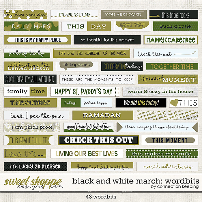 Black & White: March Wordbits by Connection Keeping