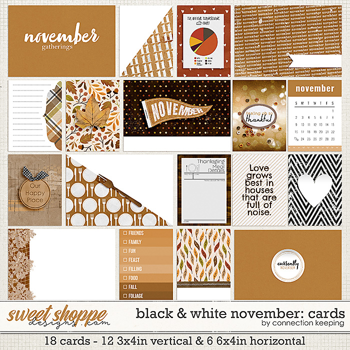 Black & White: November Journal Cards by Connection Keeping