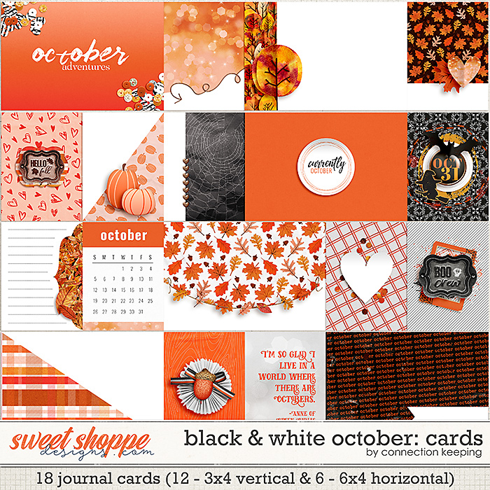 Black & White: October Journal Cards by Connection Keeping