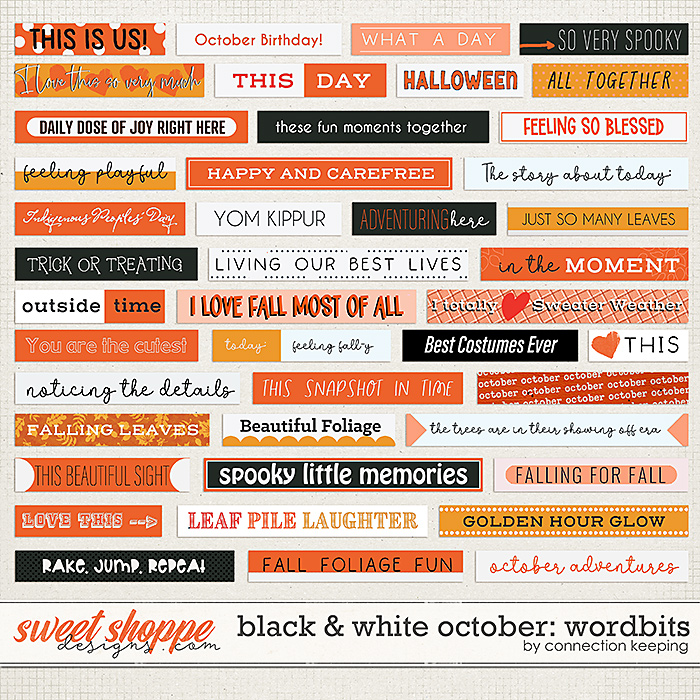 Black & White: October Wordbits by Connection Keeping