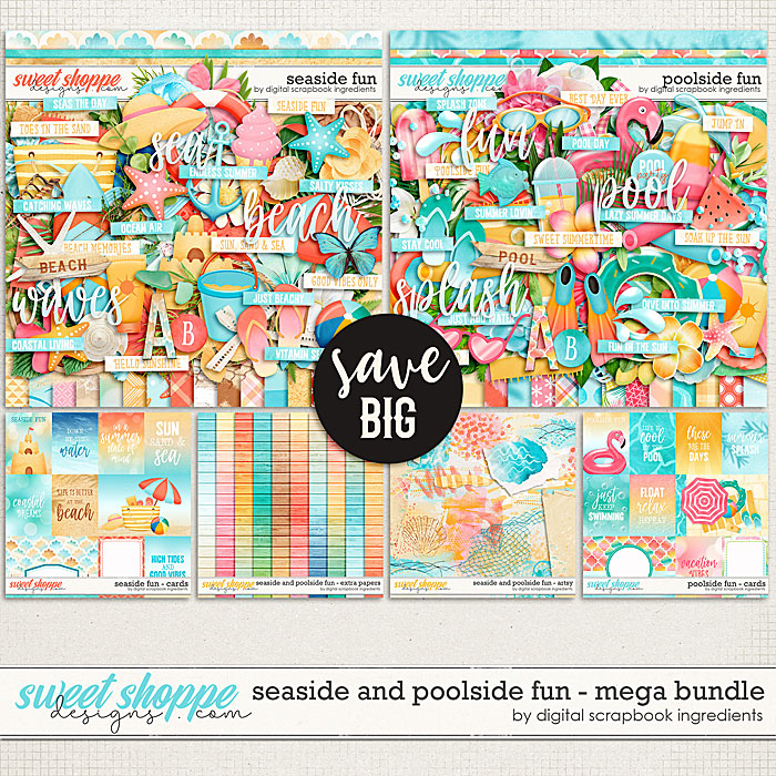 Seaside and Poolside Fun Mega Bundle by Digital Scrapbook Ingredients