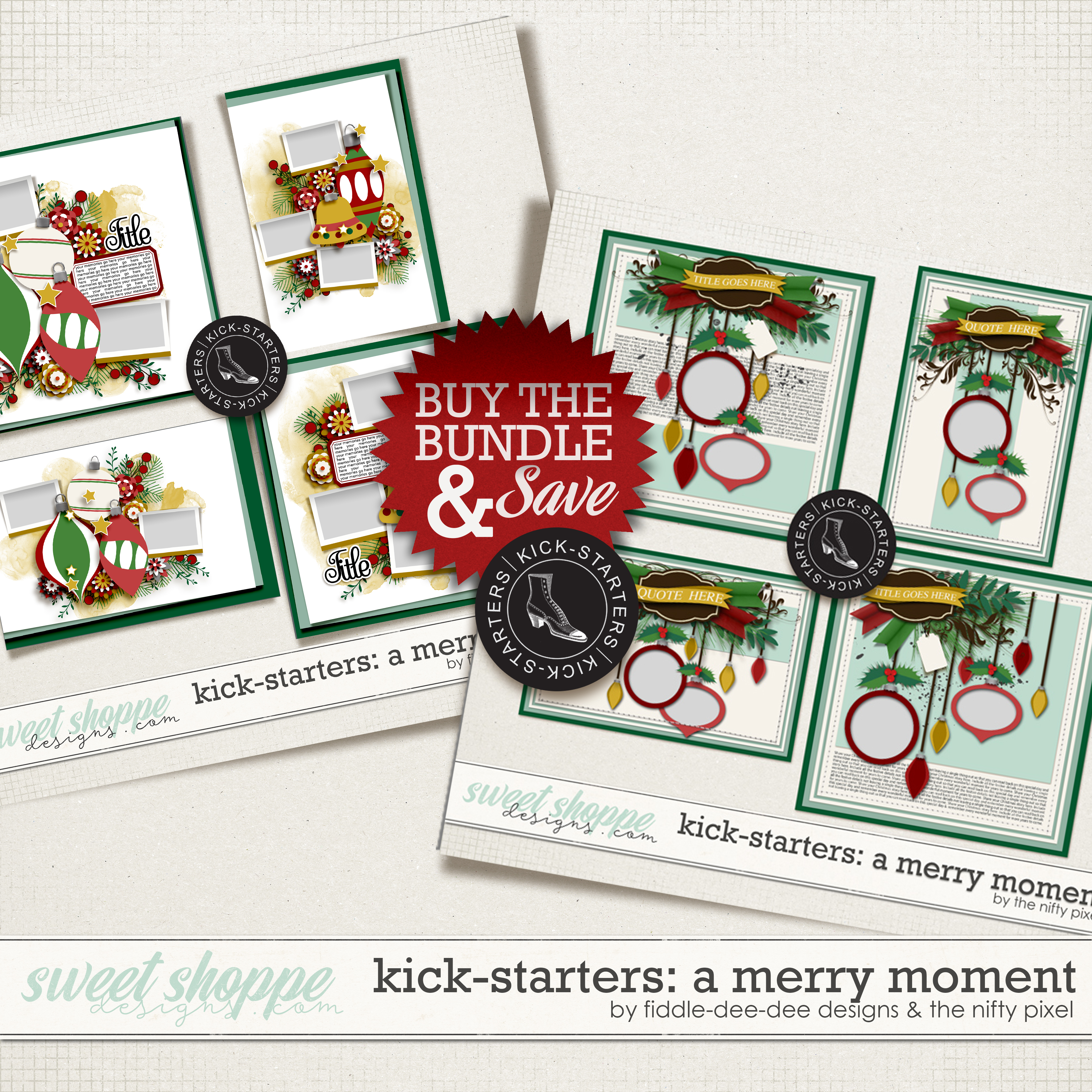 Kick-Starters: A Merry Moment Bundle by Fiddle-Dee-Dee Designs and The Nifty Pixel