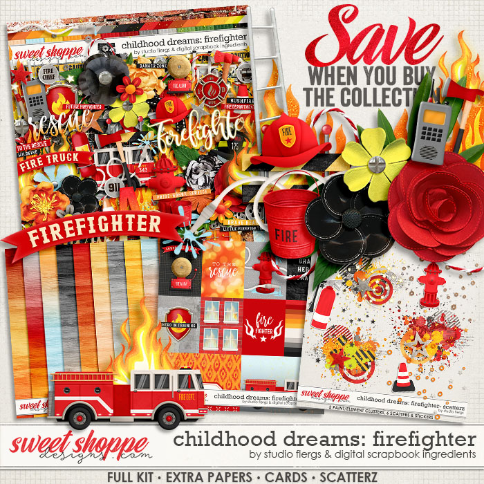Childhood Dreams: Firefighter Bundle by Studio Flergs & Digital Scrapbook Ingredients
