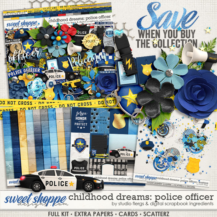 Childhood Dreams: Police Officer Bundle by Studio Flergs & Digital Scrapbook Ingredients