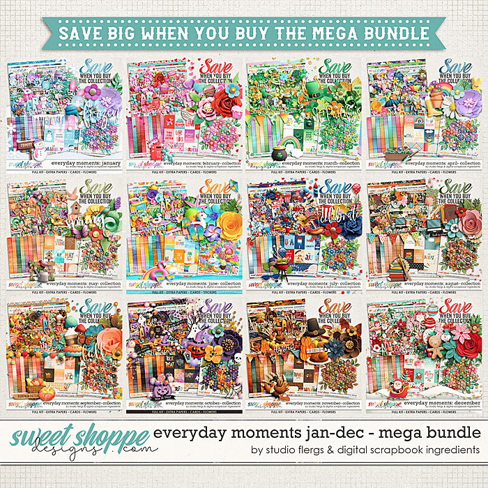 Everyday Moments: January - December Mega Bundle by Studio Flergs & Digital Scrapbook Ingredients