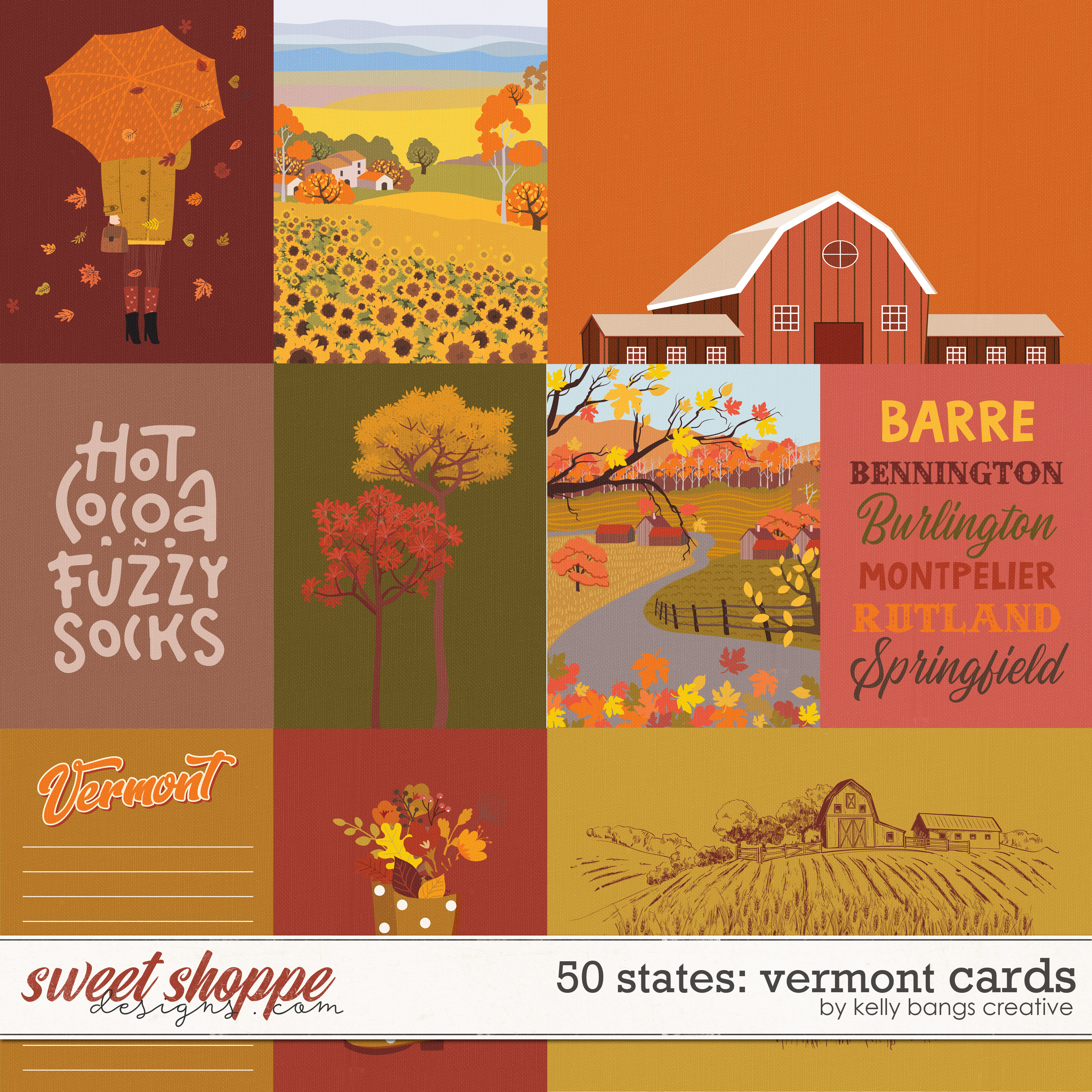 50 States:Vermont Cards by Kelly Bangs Creative