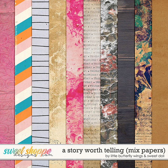A Story Worth Telling {mix papers} by Little Butterfly Wings & Sweet Doll