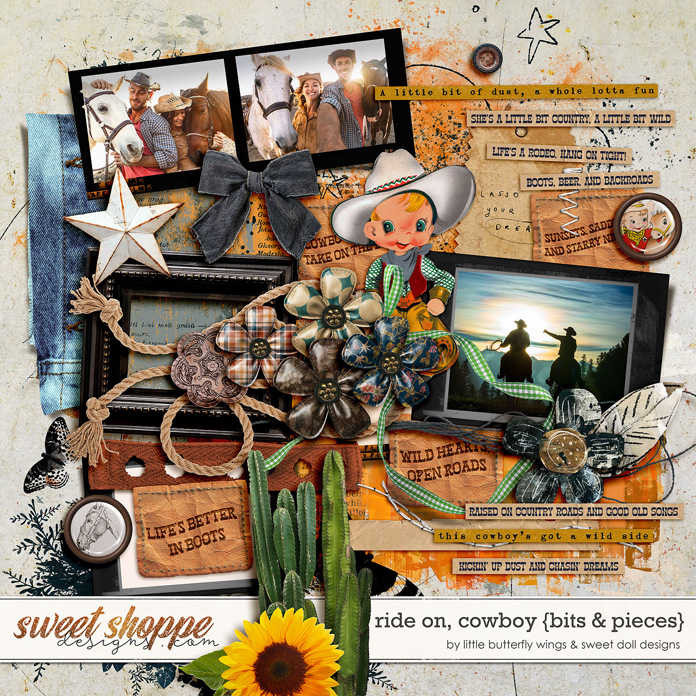 Ride On, Cowboy {bits & pieces} by Little Butterfly Wings & Sweet Doll designs
