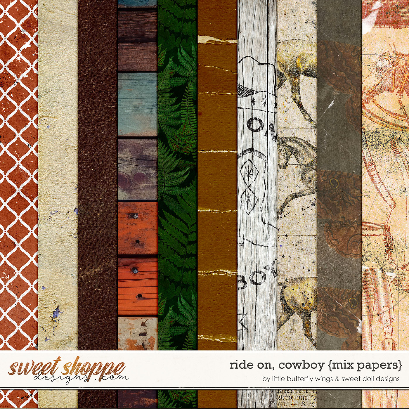 Ride On, Cowboy {mix papers} by Little Butterfly Wings & Sweet Doll designs