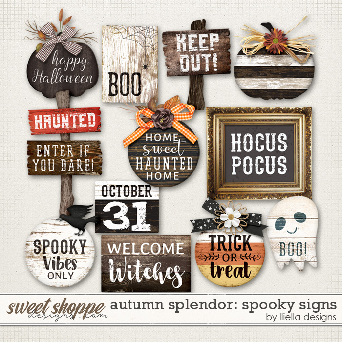 Autumn Splendor Spooky Signs by lliella designs