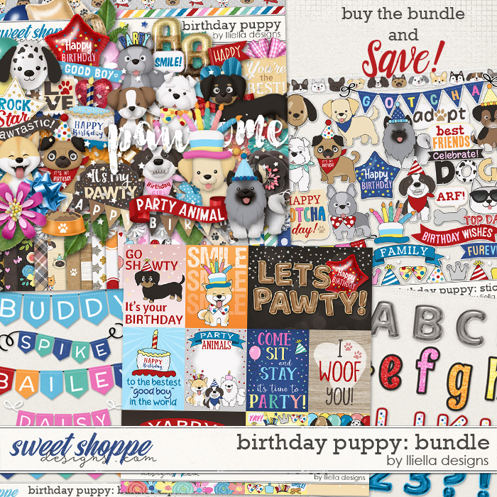 Birthday Puppy Bundle by lliella designs